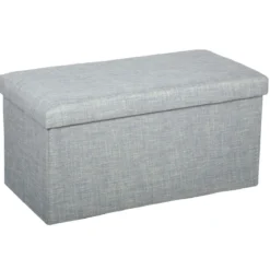 POUF PLIANT DOUBLE TOMAZ GRIS CLAIR