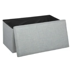 POUF PLIANT DOUBLE TOMAZ GRIS CLAIR