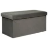 POUF PLIANT DOUBLE VELOURS LILOU GRIS D.76X38CM