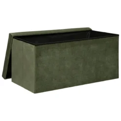 POUF PLIANT DOUBLE VELOURS LILOU KAKI D.76X38CM