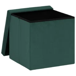 POUF PLIANT TESS VELOURS VERT CEDRE