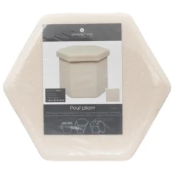 POUF PLIANT VELOURS HEXAGONAL JILING CARAMEL D.40X38CM