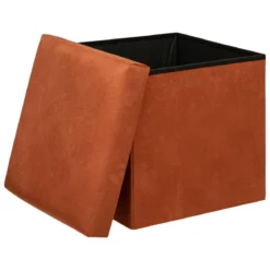 POUF PLIANT VELOURS LILOU AMBRE D.38X38CM