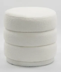 POUF 3 RONDS BOUCLETTE 42X42X42CM