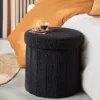POUF ROND TEDDY 38X38X38CM REGLISSE MOKA