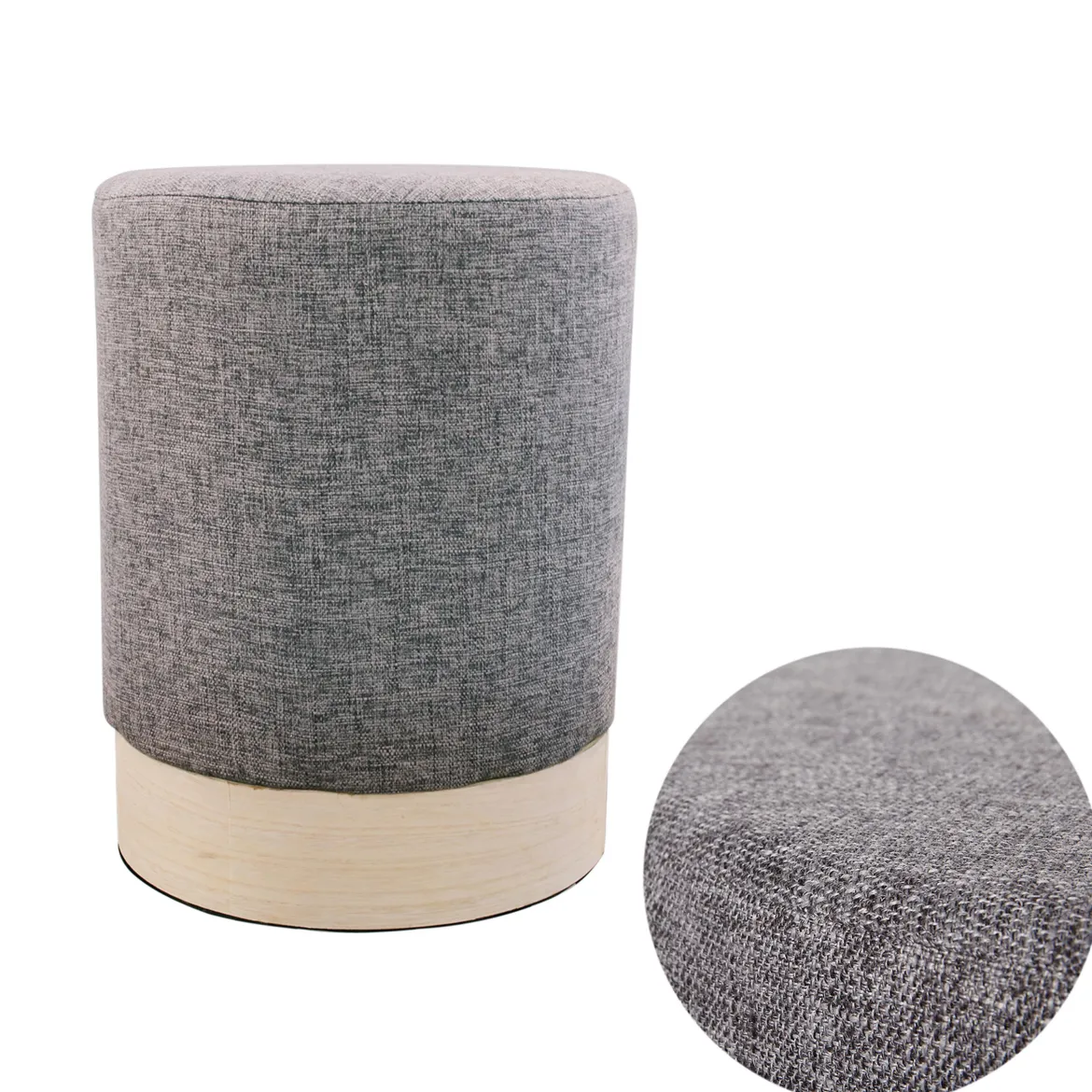 POUF SCANDINAVE CHINE ANTHRACITE 30 CM