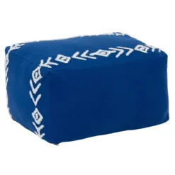 POUF SOLEYA TUFTE BLEU
