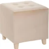 POUF VELOURS BEIGE LEANDRE