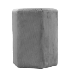 POUF VELOURS COTELE D.35CM GIULIA GRIS