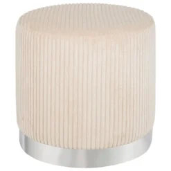POUF VELOURS COTELE SYLIA IVOIRE