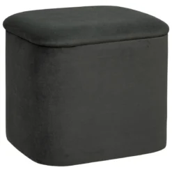 POUF VELOURS DANI GRIS D.40X35X37.5CM