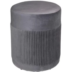 POUF VELOURS NOFY GRIS