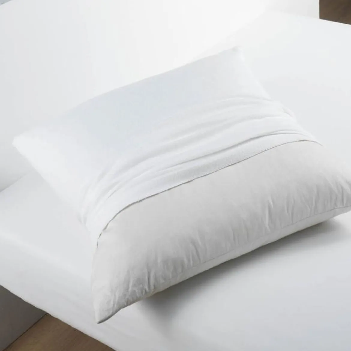 PROTEGE OREILLER 50X70CM MOLLETON BLANC