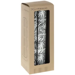 RACK 4 MUGS FLORAL GREEN 24CL
