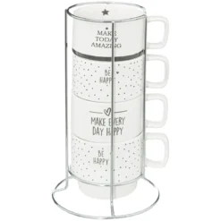 RACK 4 MUGS HAPPY 22CL