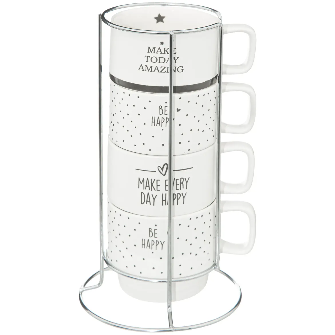 RACK 4 MUGS HAPPY 22CL