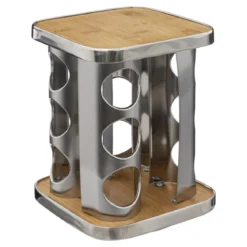 RACK ROTATIF 12 POTS A EPICES INOX ET BAMBOU
