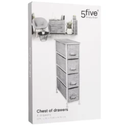 RANGEMENT 4 TIROIRS GRIS CLAIR