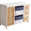 RANGEMENT TIROIR X3 PANIER X2 ET PORTE 77X30X56CM