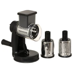 RAPE AVEC MANIVELLE 3 LAMES VENTOUSE SILVER PRO NOIR