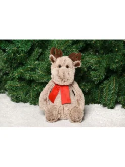 RENNE 50 CM. BEIGE. NOEUD ROUGE