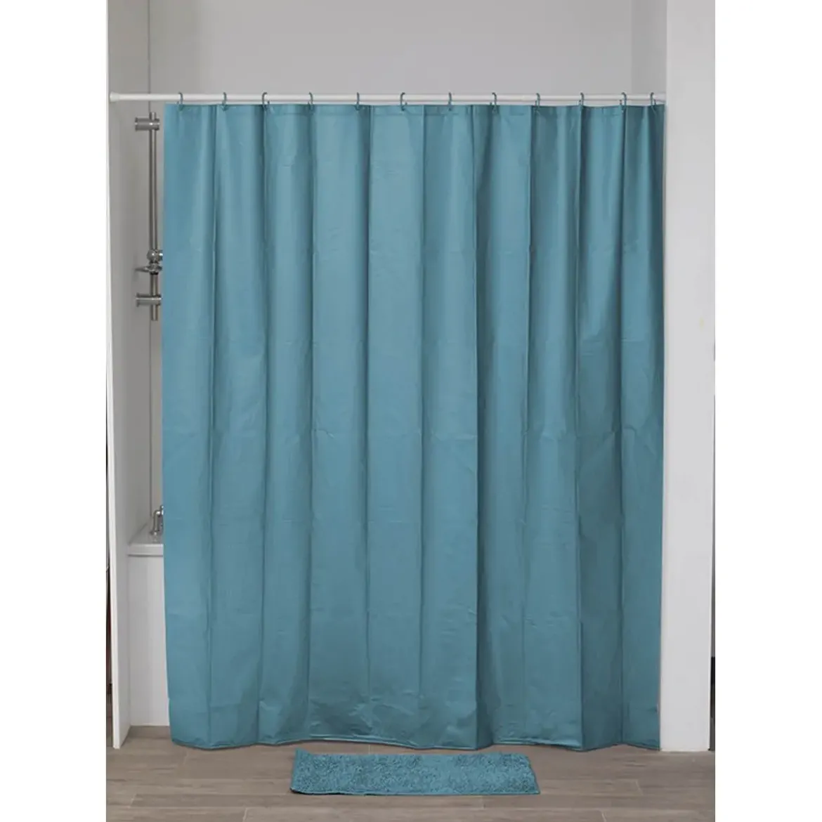 RIDEAU DE DOUCHE LASER EVA 180X200CM BLEU CANARD