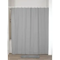 RIDEAU DE DOUCHE PEVA 180 X 200 CM   GRIS