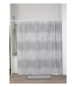 RIDEAU DE DOUCHE PLAZA 180X180CM 12 ANNEAUX BLANC