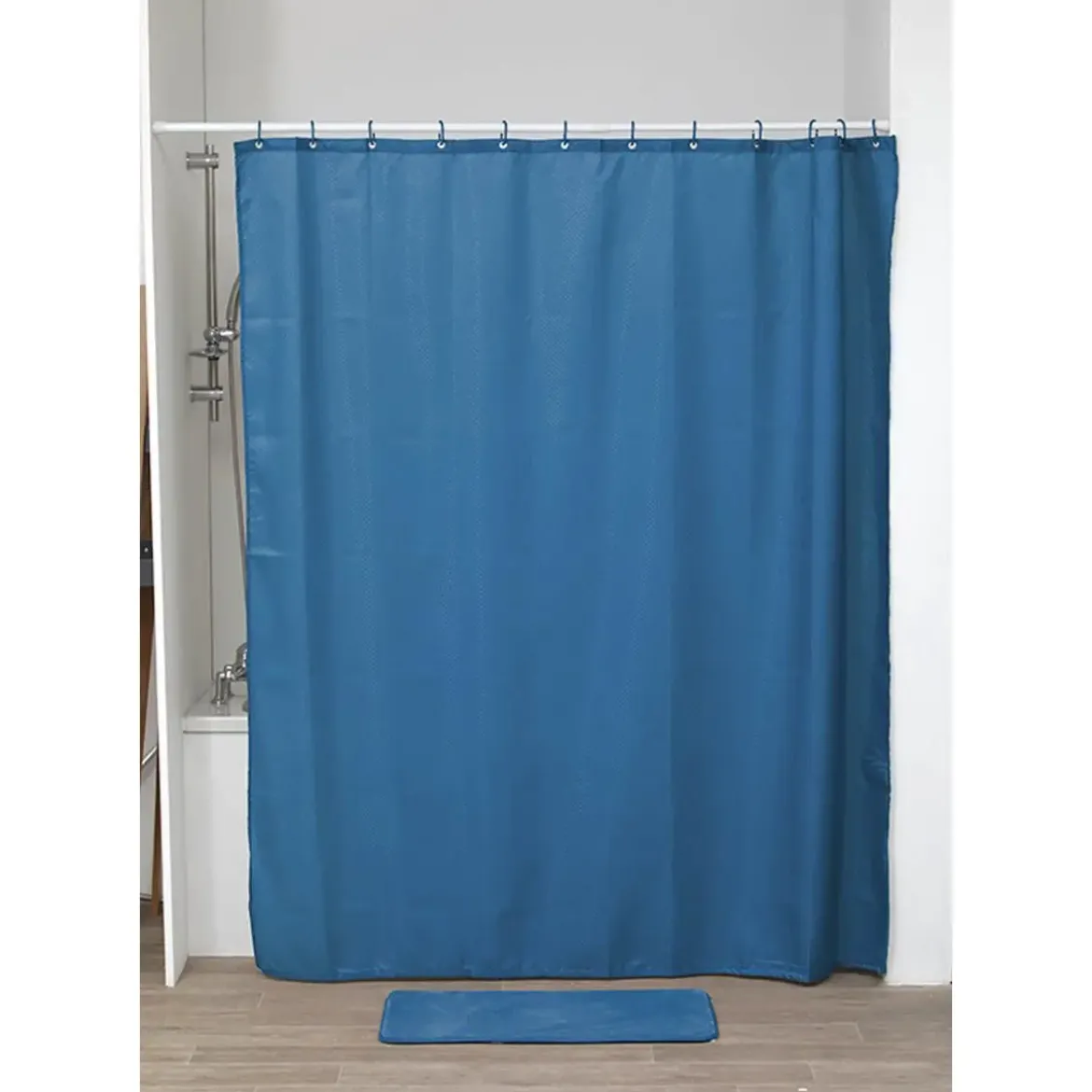 RIDEAU DE DOUCHE POLYESTER 180X200CM MOTIFS DIAMANTS CANARD