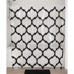 RIDEAU DE DOUCHE 180X180CM TRANSPARENT IMPRIME MARRAKECH