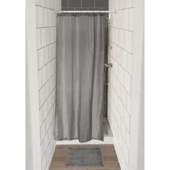 RIDEAU SPECIAL DOUCHE 120X180CM 8 ANNEAUX GRIS