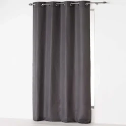 RIDEAU A OEILLETS 140X260CM ABSOLU ANTHRACITE