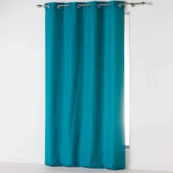 RIDEAU A OEILLETS 140X260CM ABSOLU BLEU