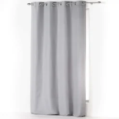 RIDEAU A OEILLETS 140X260CM ABSOLU GRIS