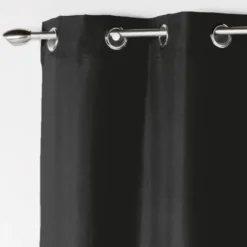 RIDEAU A OEILLETS 140X260CM ABSOLU NOIR