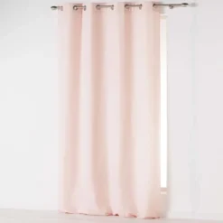 RIDEAU A OEILLETS 140X260CM ABSOLU ROSE PALE