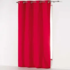 RIDEAU A OEILLETS 140X260CM ABSOLU ROUGE