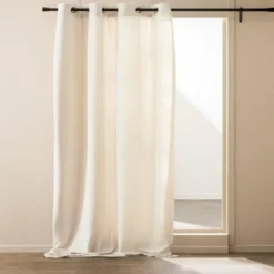 RIDEAU A OEILLETS 140X260CM BOUCLETTE UNIE WINONA NATUREL