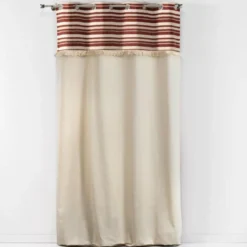 RIDEAU A OEILLETS 140 X 240 CM COTON ATLAS TERRACOTTA