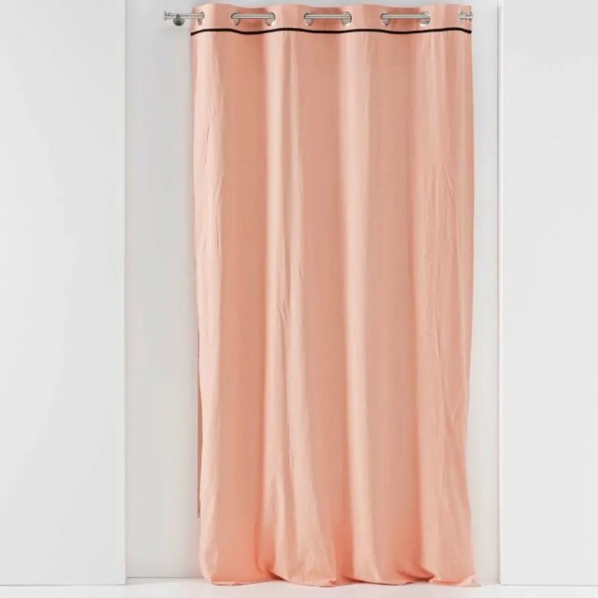 RIDEAU A OEILLETS 135X240CM COTON LAVE LINETTE ROSE