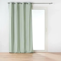 RIDEAU A OEILLETS 135X260CM COTON POLYESTER TWILY SAUGE