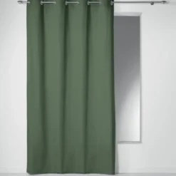 RIDEAU A OEILLETS 140X240CM COTON UNI PANAMA KAKI