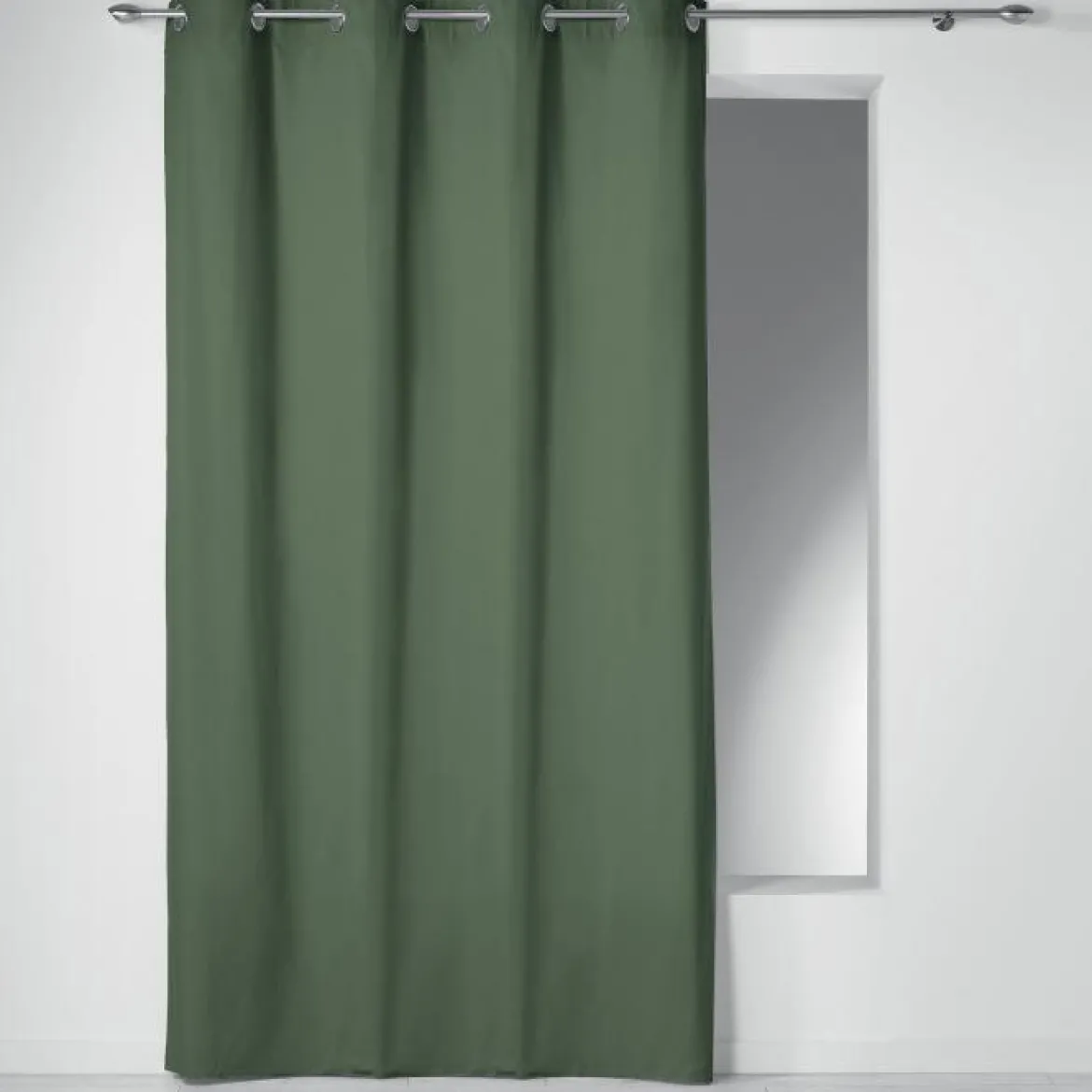 RIDEAU A OEILLETS 140X240CM COTON UNI PANAMA KAKI