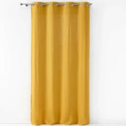 RIDEAU A OEILLETS 135X240CM GAZE DE COTON ANGELIA JAUNE