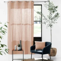 RIDEAU A OEILLETS 135X240CM GAZE DE COTON ANGELIA ROSE