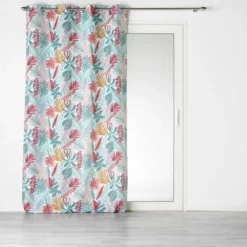 RIDEAU A OEILLETS 140X260CM IMPRIME JACALA BLANC