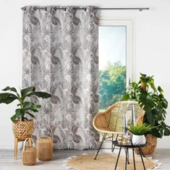RIDEAU A OEILLETS 140X260CM JACQUARD FAGGY TAUPE