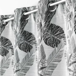 RIDEAU A OEILLETS 140X260CM JACQUARD FAGGY NOIR