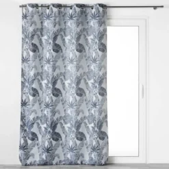 RIDEAU A OEILLETS 140X260CM JACQUARD FAGGY BLEU