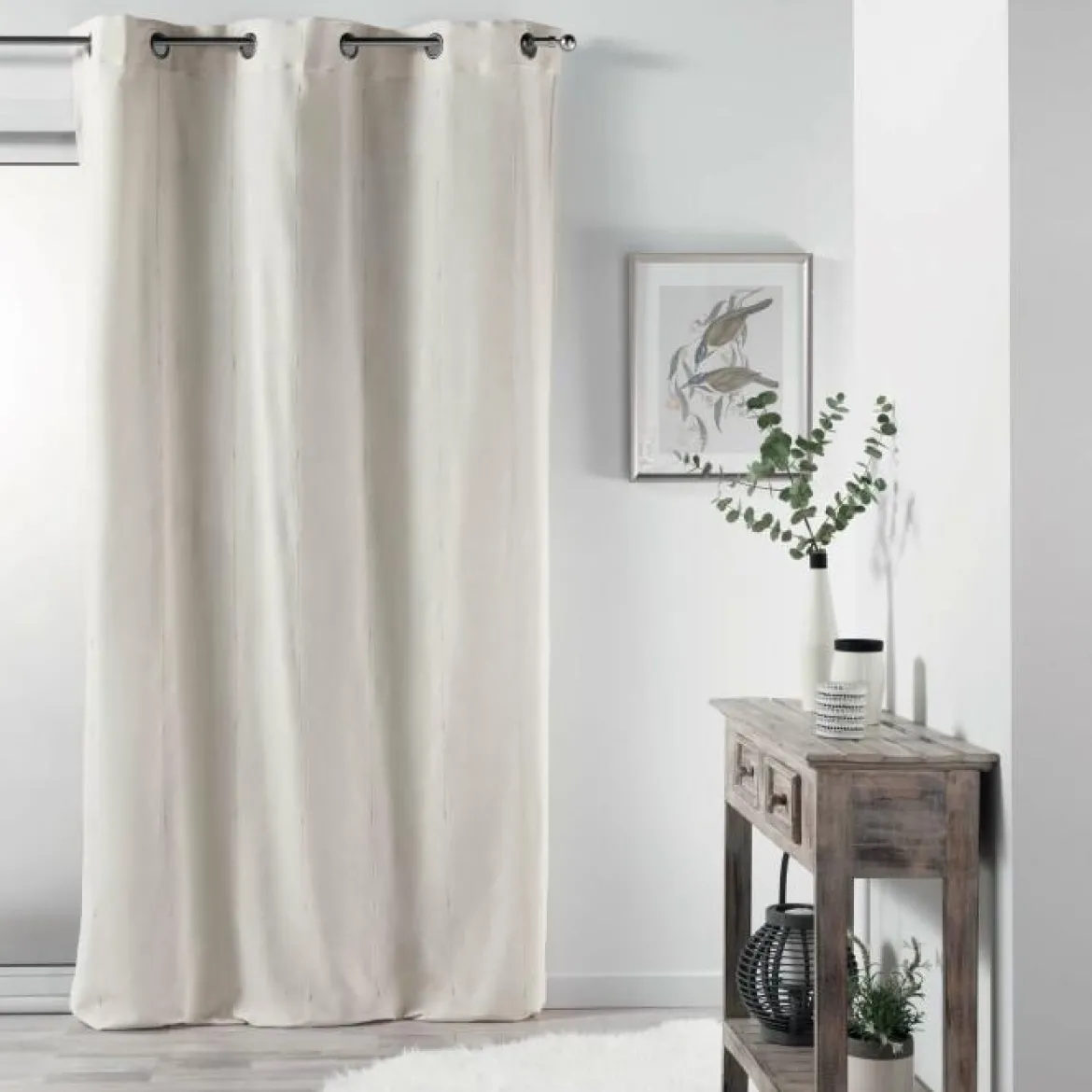RIDEAU A OEILLETS 140X260CM LYRAE NATUREL
